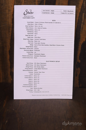 Suhr Classic S Antique Sonic Blue HSS