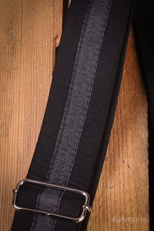 RightOn Guitar Strap Plain Black Standard Plus