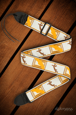 Fender Monogrammed Strap White/Brown/Yellow