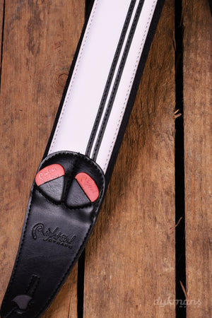 RightOn Guitar Strap Race White