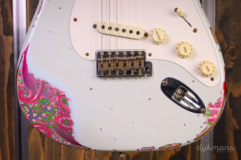 Fender Custom Shop Limited Edition Mischief Maker - Heavy Relic - Super Faded Aged Sonic Blue Over Pink Paisley