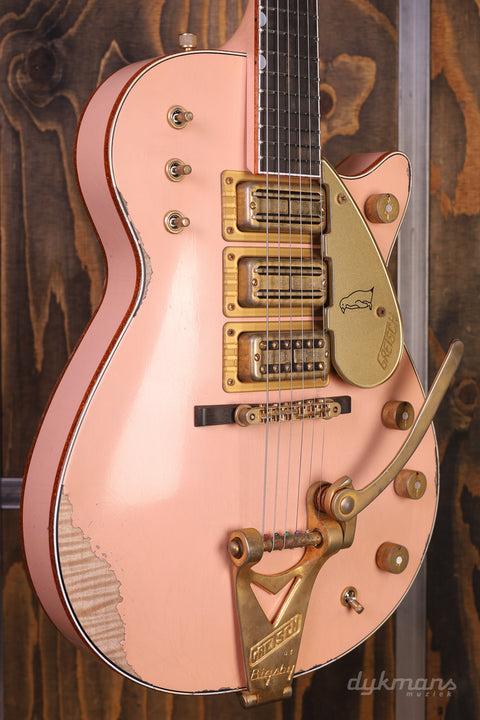 Gretsch Custom Shop 1959 White Penguin Faded Shell Pink Super Heavy Relic by Master Builder Chad Henrichsen