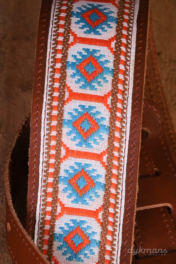 Souldier Guitar Strap Torpedo Pillar Turquoise Orange White