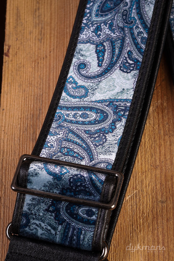 RightOn Guitar Strap Paisley Velvet Blue Talisman