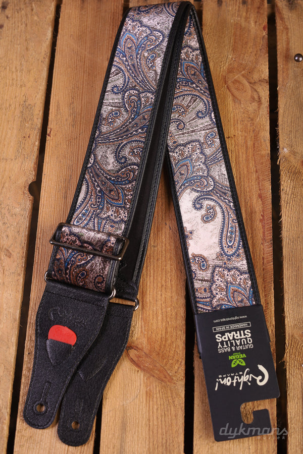 RightOn Guitar Strap Paisley Velvet Brown Talisman