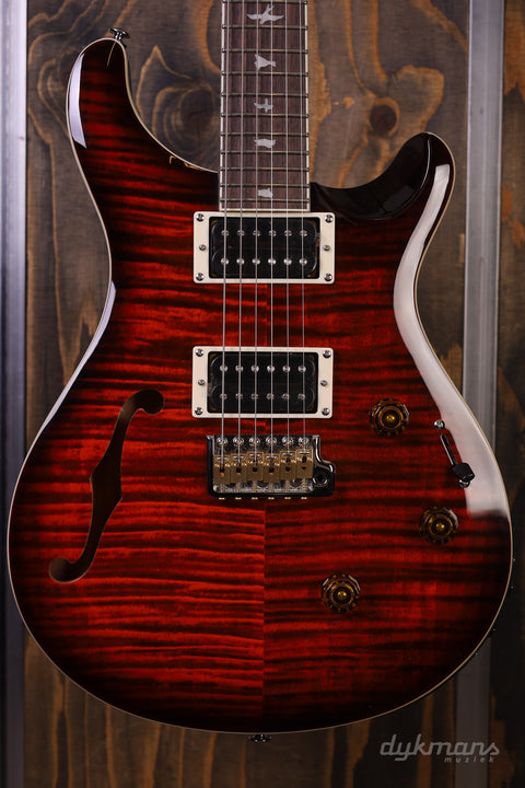 PRS SE Custom 24 Semi-Hollow Piezo Orange Tiger Burst