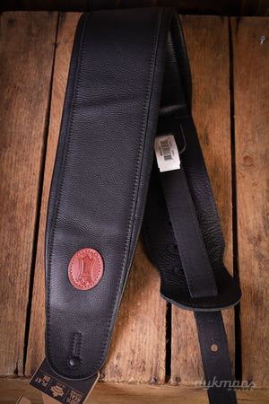 Levy's 11 cm Wide Garment Leather Bass Guitar Strap - Black