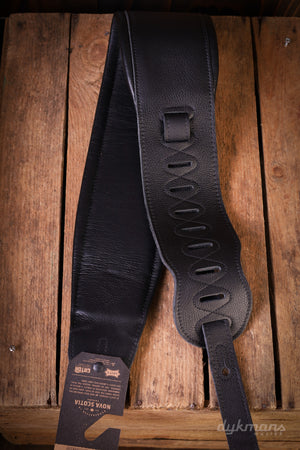 Levy's 11 cm Wide Garment Leather Bass Guitar Strap - Black