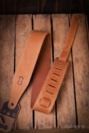 Levy's 6 cm Wide Garment Leather Guitar Strap - Tan