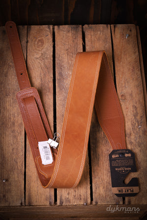 Levy's 6 cm Wide Garment Leather Guitar Strap - Tan