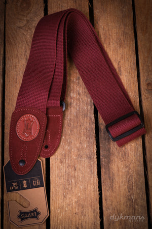 Levy's 5cm Wide Cotton Guitar Strap - Burgundy