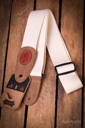 Levy's 5cm Wide Cotton Guitar Strap - Naturel
