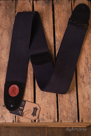 Levy's 7,5cm Wide Black Cotton Bass Guitar Strap - Black