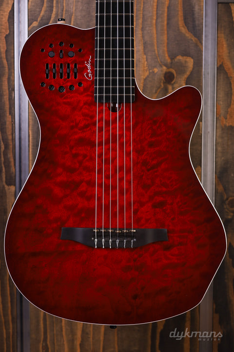 Godin ACS Multiac Grand Concert Quilted Maple Trans Red