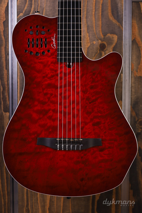 Godin ACS Multiac Grand Concert Quilted Maple Trans Red