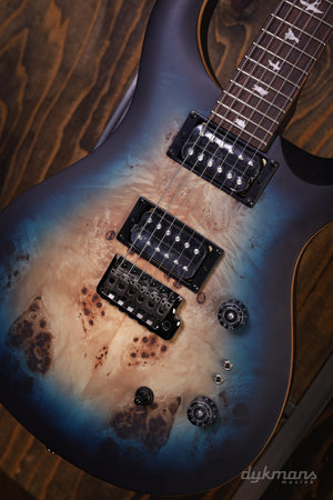 PRS SE Custom 24-08 Poplar Burl Limited Lake Blue Midnight Burst