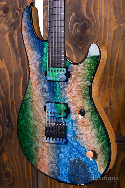 Mayones Regius 6 Buckeye Burl Master Grade Custom Colour