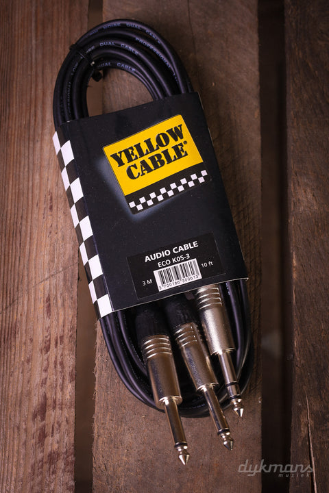 Yellow Cable K05-3 TRS jack 6.3mm - 2x TS jack 6.3mm