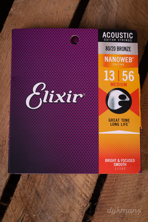 Elixir Acoustic Nanoweb 80/20 Bronze Medium 13-56