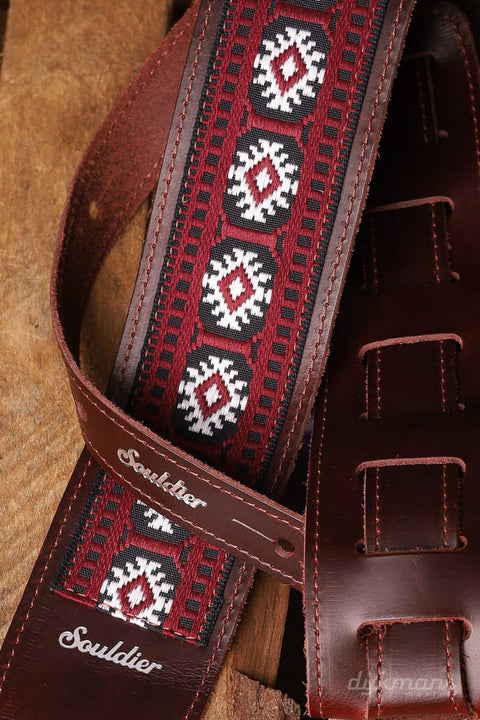 Souldier Guitar Strap Torpedo Pillar White Burgundy