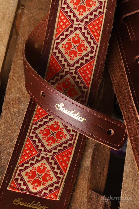 Souldier Guitar Strap Torpedo Rustic Burgundy Orange