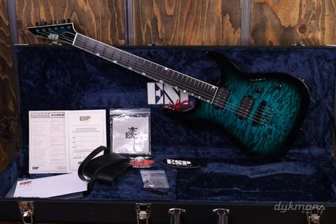 ESP USA M-II Quilted Maple Black Aqua Sunburst