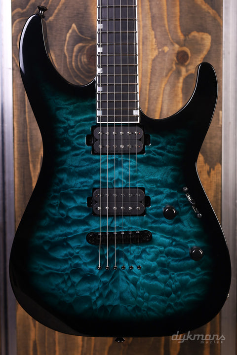 ESP USA M-II Quilted Maple Black Aqua Sunburst