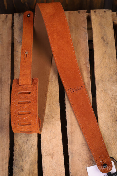 Taylor Suede Guitar Strap in honey brown