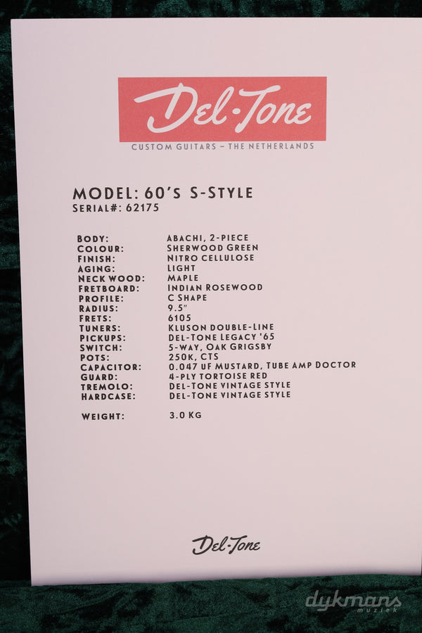 Del-Tone 60s S-Style Sherwood Green Light Aged