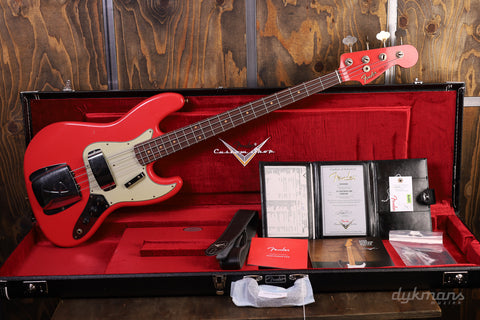 Fender Custom Shop '63 Jazz Bass Journeyman Relic Aged Fiesta Red #22370