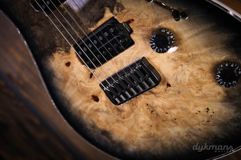 Mayones Regius 7 Buckeye Burl Trans Natural Black Burst Gloss