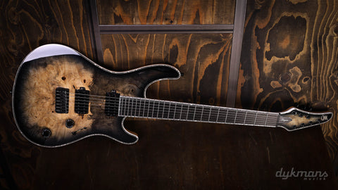 Mayones Regius 7 Buckeye Burl Trans Natural Black Burst Gloss