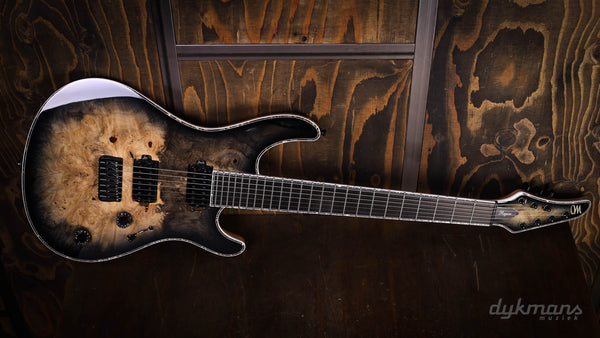 Mayones Regius 7 Buckeye Burl Trans Natural Black Burst Gloss
