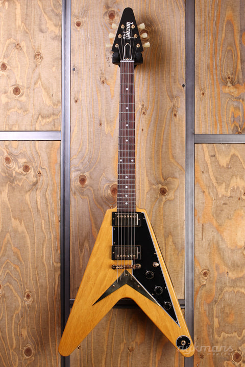 Gibson Custom Shop 1958 Korina Flying V Reissue (Black Pickguard) - Natural