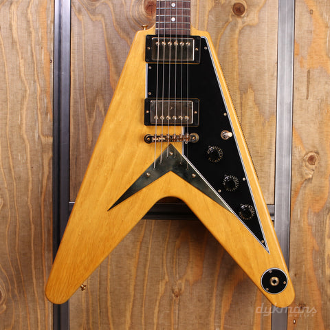 Gibson Custom Shop 1958 Korina Flying V Reissue (Black Pickguard) - Natural