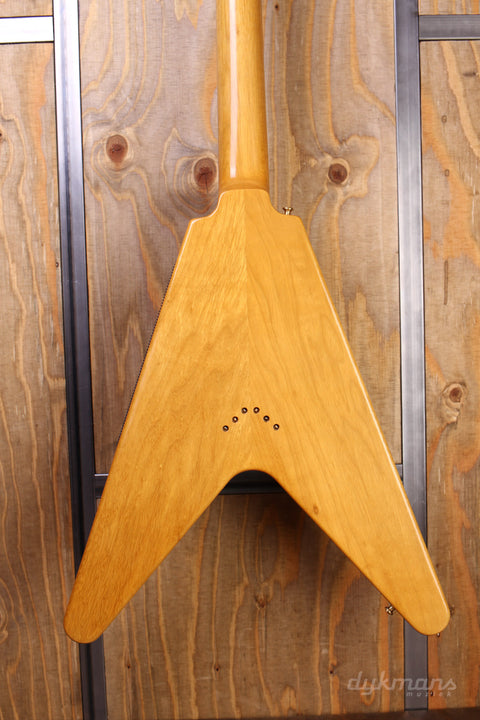 Gibson Custom Shop 1958 Korina Flying V Reissue (Black Pickguard) - Natural