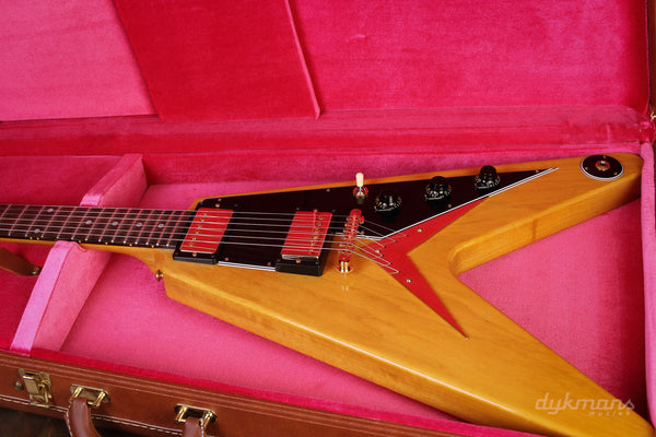 Gibson Custom Shop 1958 Korina Flying V Reissue (Black Pickguard) - Natural