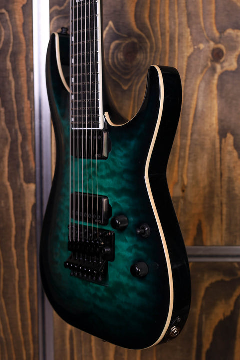 ESP E-II Horizon FR-7 Black Turquoise Burst