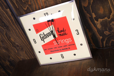 Gibson Vintage Lighted Wall Clock, Handmade Strings