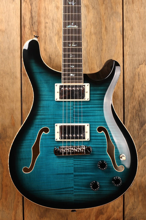 PRS SE Hollowbody II Piezo Peacock Blue Smokeburst (with LR Baggs system)