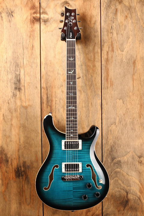 PRS SE Hollowbody II Piezo Peacock Blue Smokeburst (with LR Baggs system)