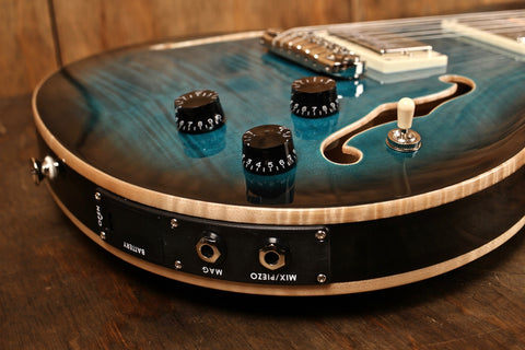 PRS SE Hollowbody II Piezo Peacock Blue Smokeburst (with LR Baggs system)